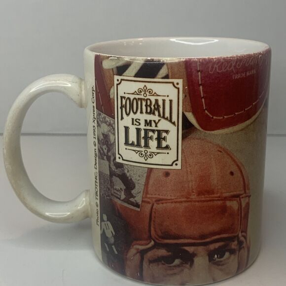 Vintage "Football Is My Life" Gift Coffee Mug 1993 XPRES Corp. TBOTHC Design - Picture 1 of 6